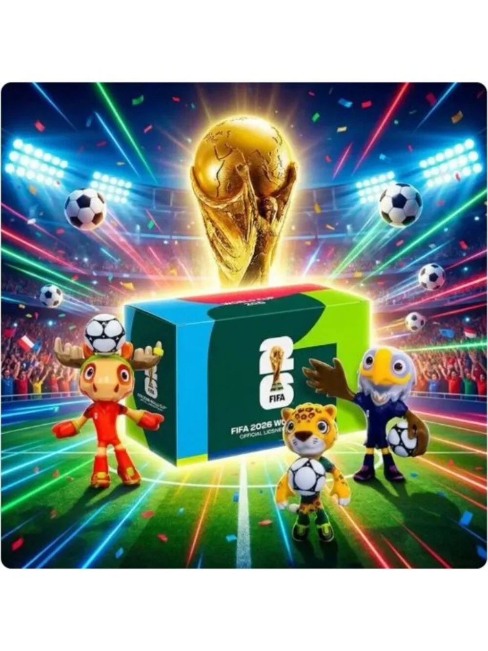 FIFA 2026 World Cup Official Mascot Keychain Complete Set of 3 New in Pkg.